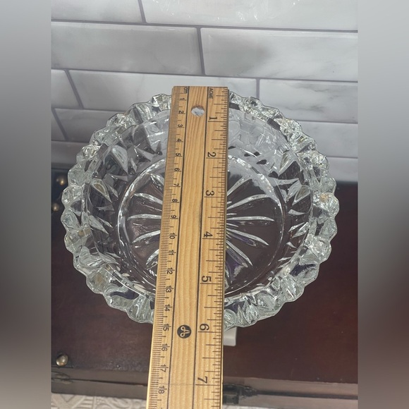 Vintage Crystal and Marble Italian Made Hollywood Regency Pedestal Ashtray - Picture 12 of 12